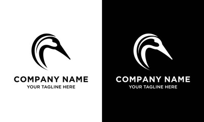 goose head logo vector design, goose or duck icon in trendy and abstract luxury outline style
