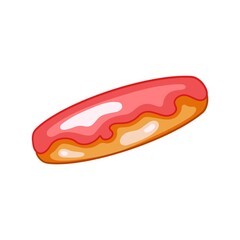 Sweet eclair icon with jam, food, isolated on white background