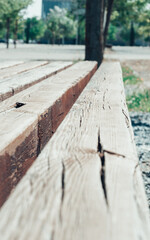 banco de madera en parque