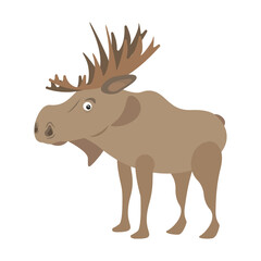 Vector illustration of a moose on a white background