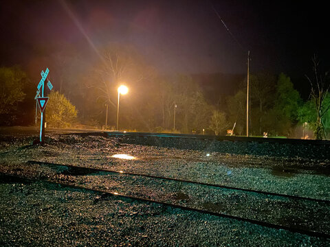 tracks at night