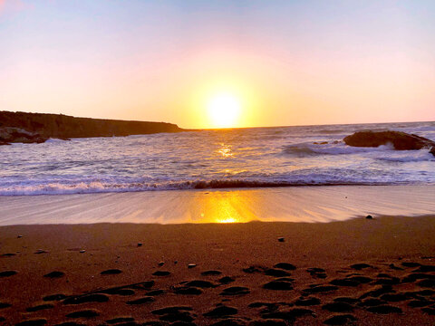 California beach sunset