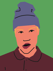 Portrait of a man. Vector flat illustration.