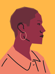Portrait of a woman. Vector flat illustration.