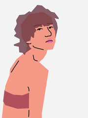 Portrait of a woman. Vector flat illustration.