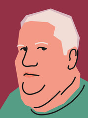 Portrait of a man. Vector flat illustration.