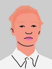 Portrait of a woman. Vector flat illustration.