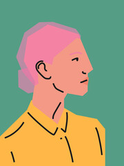 Portrait of a woman. Vector flat illustration.