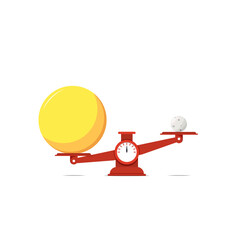 Weighing tools with Sun are heavier than the moon vector illustration
