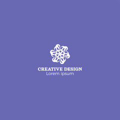 Attractive Hand Drawn Flower Creative Design Logo Vector EPS10