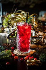 winter cocktail in the bar