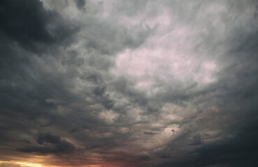 The beutiful dark rainy clouds in the sky