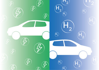 Fototapeta premium Automobilzukunft Elektro-Hydro