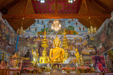 Buddha Image in the Wat Tha Sung Temple near Uthai Thani in  Thailand