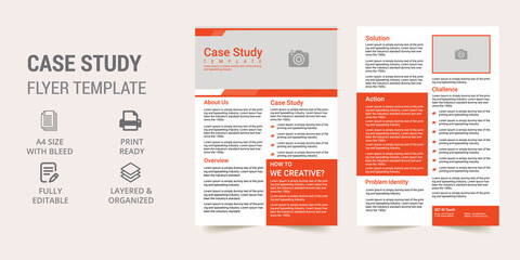 Corporate Case Study Template | Corporate Digital Marketing Flyer | Double Side Flyer Template | Business Case Study Booklet Layout