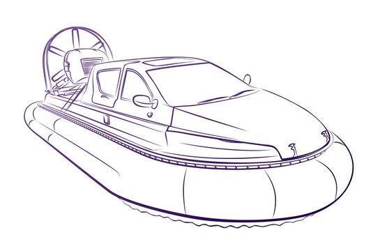 recommend clip art: The sketch of a speed Hovercraft. 