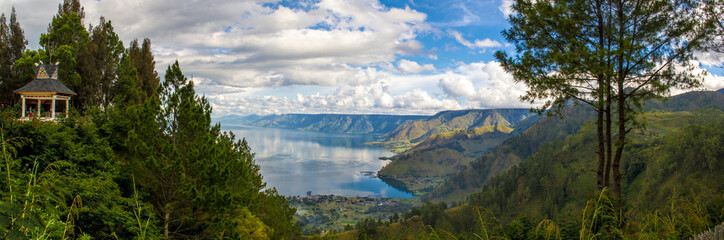 Naklejka na ściany i meble Landscape of Toba Lake Sumatera