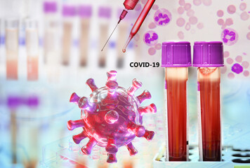 covid-19 virus. scientist testing of human blood in laboratory for diagnosis coronavirus.