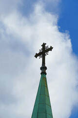 Church steeple cross