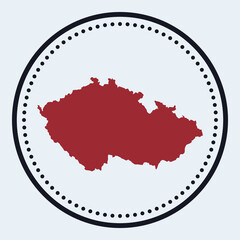 Czech Republic round stamp. Round logo with country map and title. Stylish minimal Czech Republic badge with map. Vector illustration.
