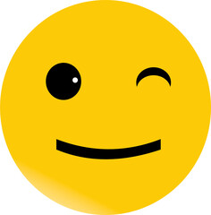 a smily vector with the one eye winked in the white background