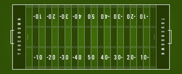 Modern American Football field on Green Grass Background,vector.
