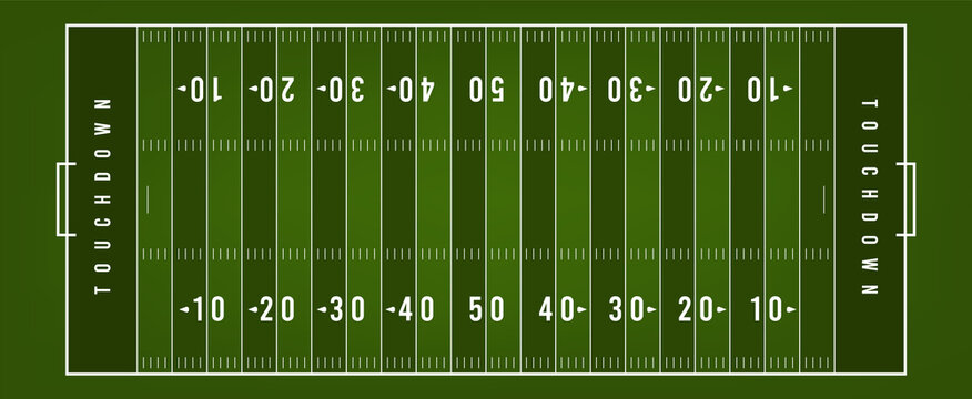Modern American Football field on Green Grass Background,vector.