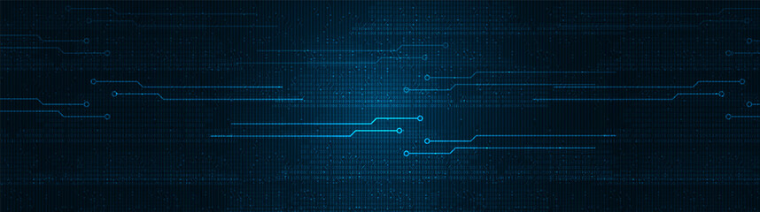 Panorama Digital Data Technology Background,Hi-tech Digital and sound wave Concept design,Free Space For text in put,Vector illustration.