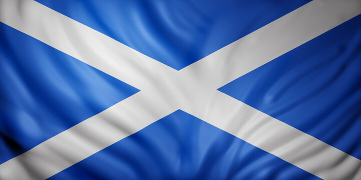 Scotland national flag waving