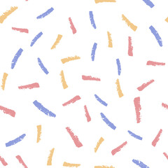 Vector seamless pattern with colored brush stroke on white background