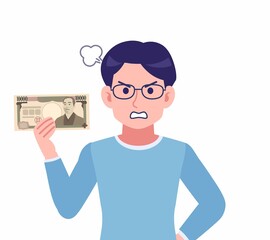 Male of glasses wearing water colored clothes