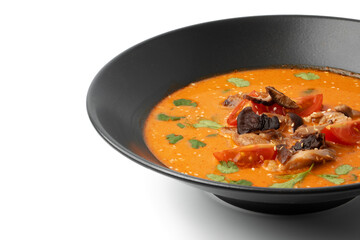 Tom Yam Thai soup isolated on white