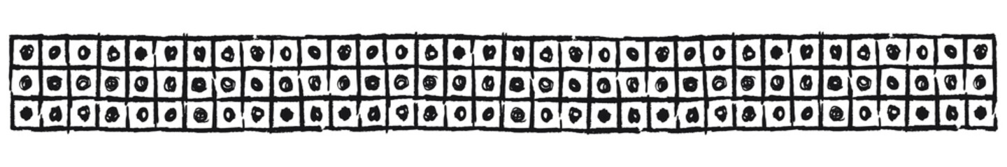 Ethnic border with grid, black. Linear border made in tribal style, made from hand-drawn drawings.