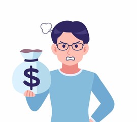 Male of glasses wearing water colored clothes