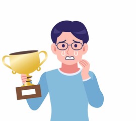 Male of glasses wearing water colored clothes