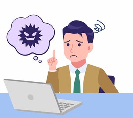 Young man in green tie