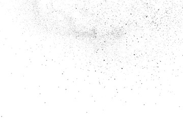 Distressed black texture. Dark grainy texture on white background. Dust overlay textured. Grain noise particles. Rusted white effect. Grunge design elements. Vector illustration, EPS 10.