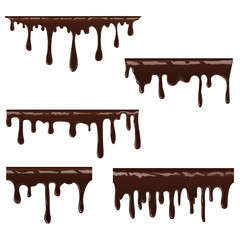 Melted choco syrup on white back ill