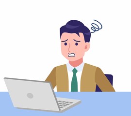 Young man in green tie