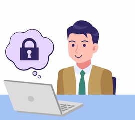 Young man in green tie