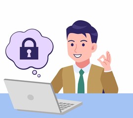 Young man in green tie