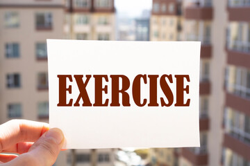 EXERCISE word cloud, fitness, sport, health concept