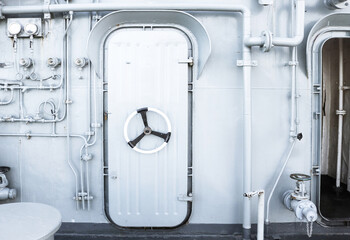 Steel Water Tight Door Installed on a Ship.