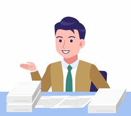 Young man in green tie