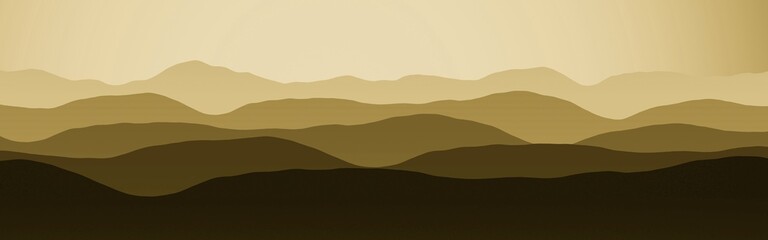 Fototapeta na wymiar modern orange mountains ridges in time when everyone sleeps digitally drawn texture or background illustration
