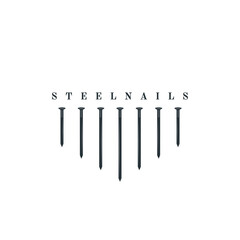 Vector illustration of a set of nails. Black contour image on a white background.