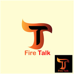 talk fire design logo vector. talk fire social media