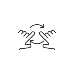 Hand icon isolated on white background. Rotate symbol modern, simple, vector, icon for website design, mobile app, ui. Vector Illustration