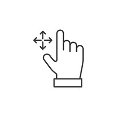 Hand touch icon isolated on white background. Move symbol modern, simple, vector, icon for website design, mobile app, ui. Vector Illustration