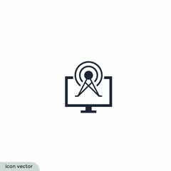 broadcasting icon vector illustration simple design element